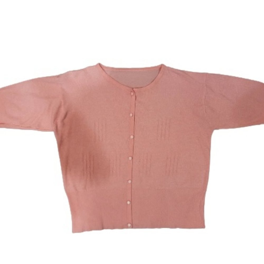 pink cardigan